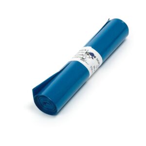 Plastsäck 125L 0,09mm blå 10st/rulle